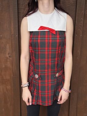 Vintage 60s Academia Mini Dress Youth Teen XXS Jr's